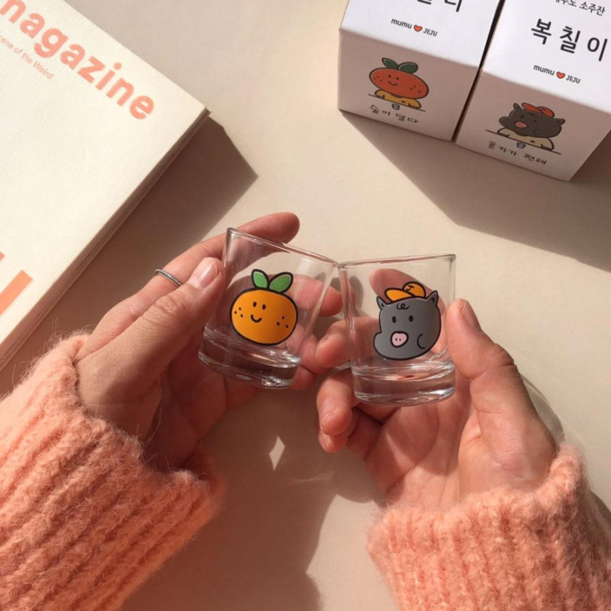 Beautiful Jeju Island Soju Shot Glass (tangerine)