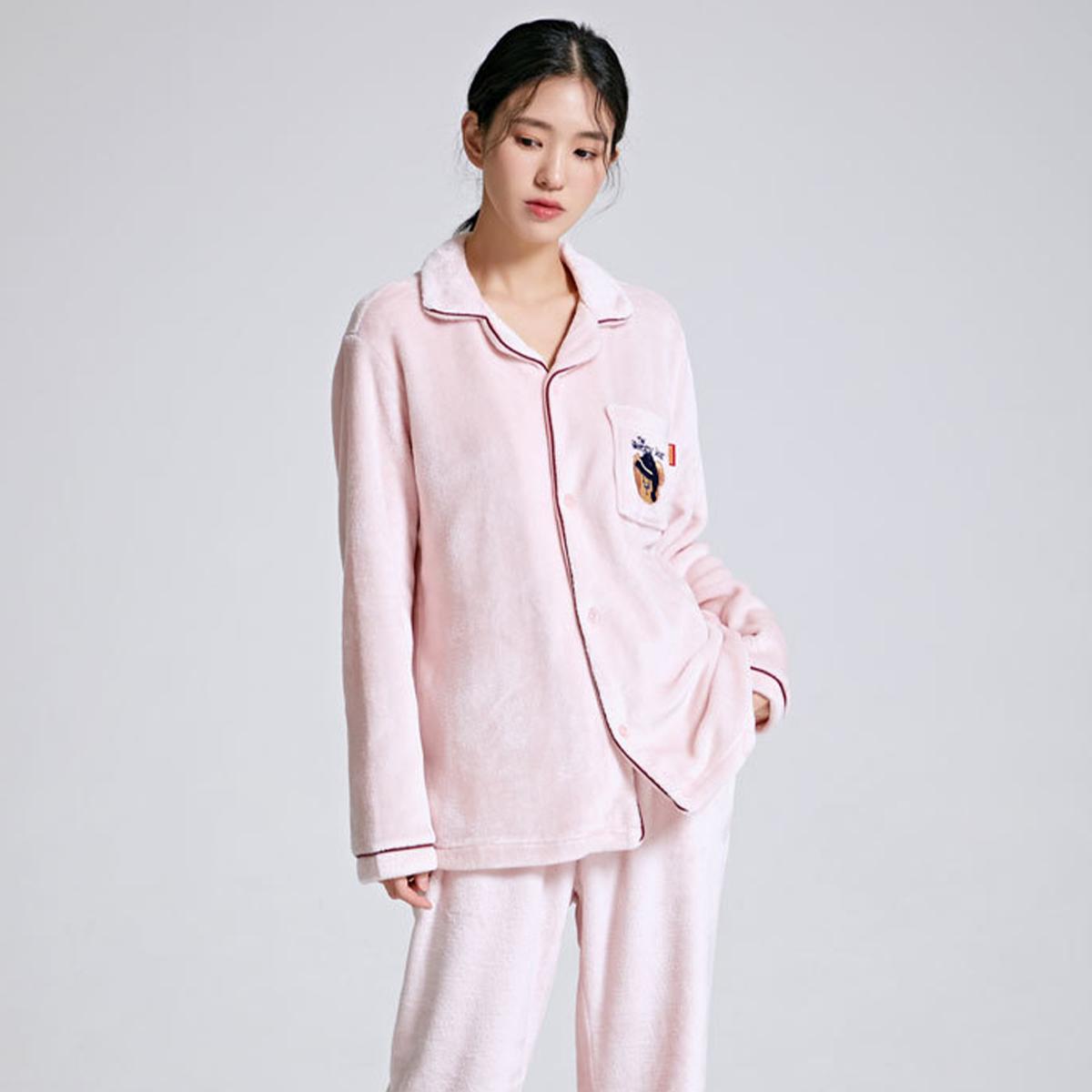 《WOODY熊聯名款》VLOG小熊睡衣套裝（粉紅色）