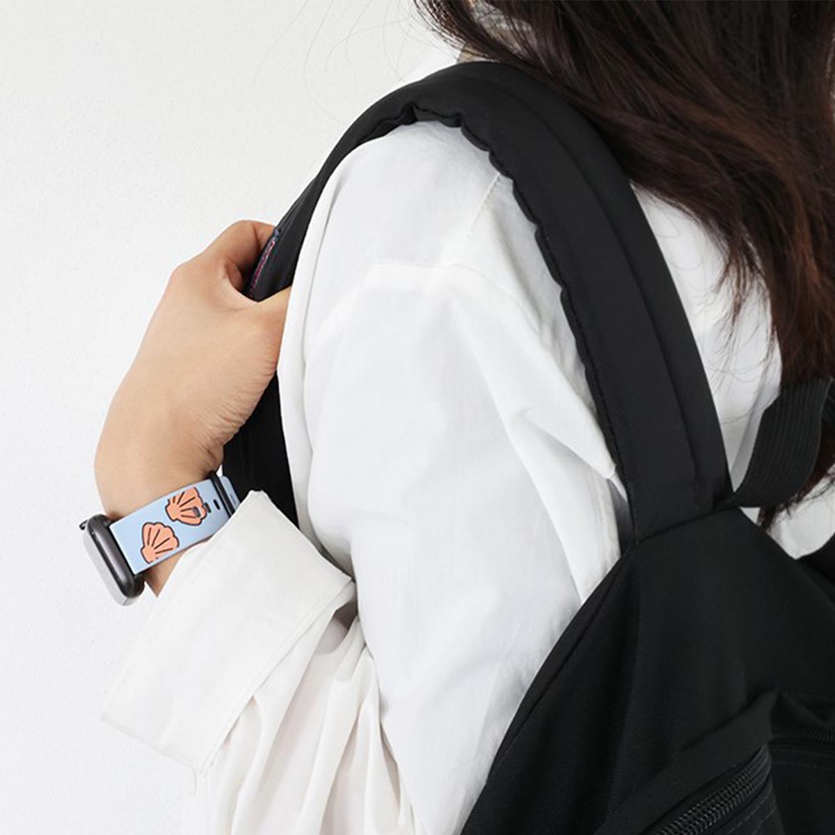 Apple Watch矽膠錶帶 ver.2（藍色貝殼）