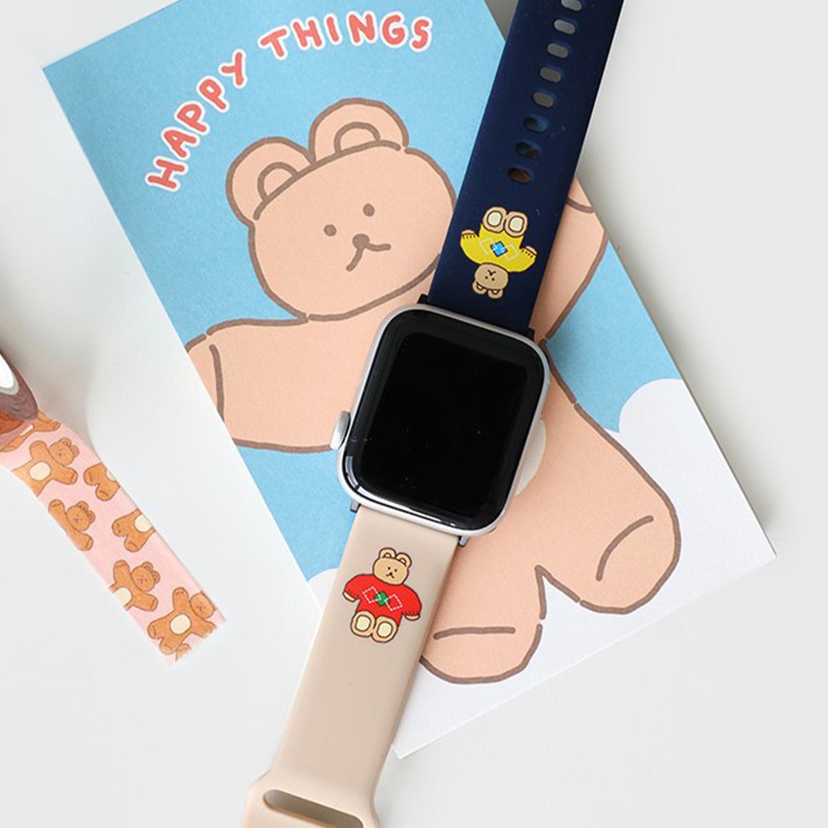 Apple Watch矽膠錶帶 ver.2（毛衣小熊）