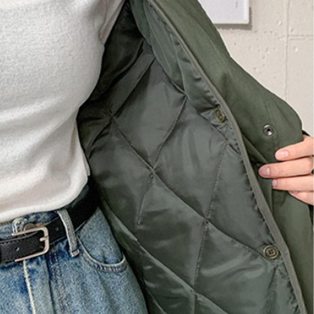 兩件式軍裝長款夾克（墨綠色）