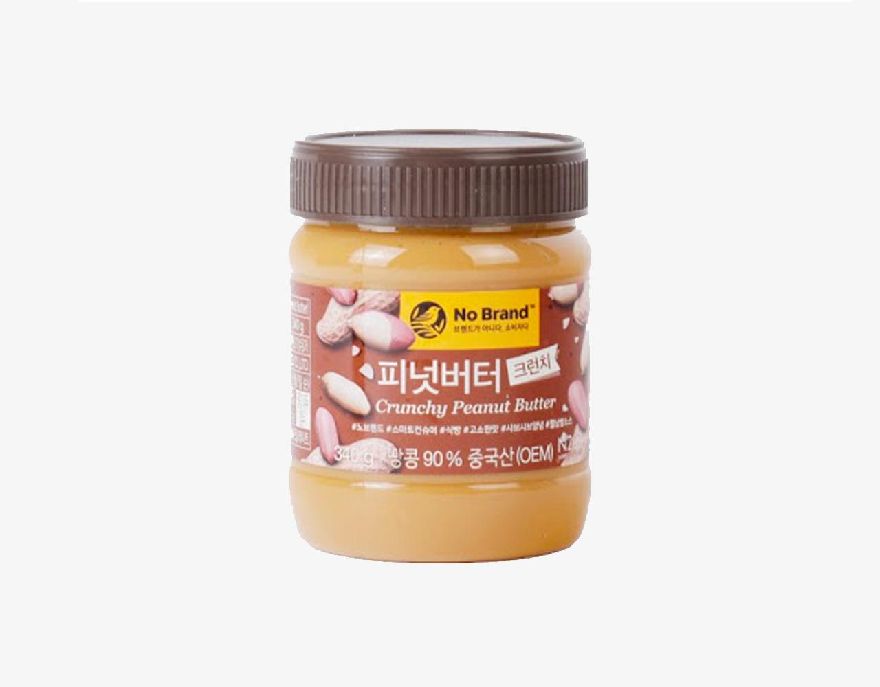 korean brand no brand crunchy peanut butter jar