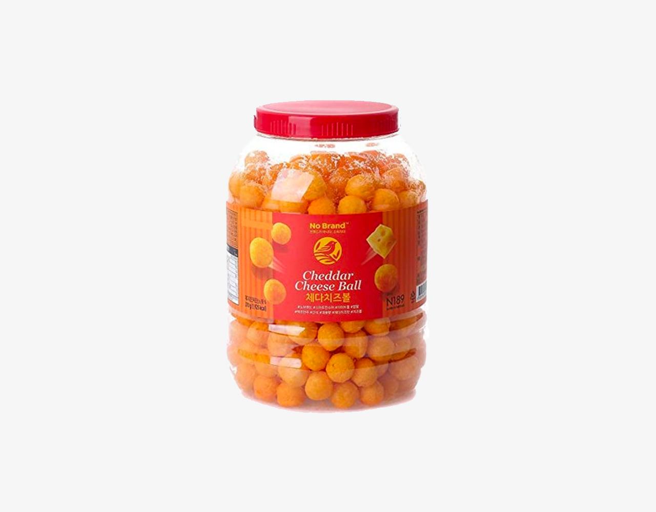 korean brand no brand jar of cheddar cheese balls