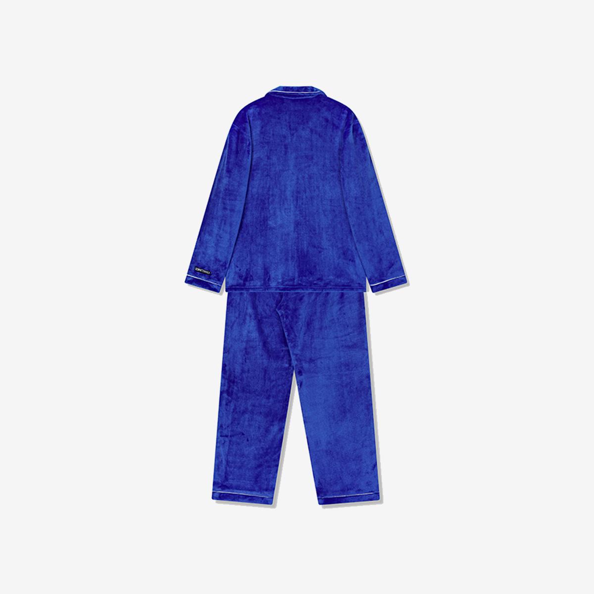 《SPAO X DOWNTOWNER》 yum-yum絨毛長袖睡衣套裝（藍色）
