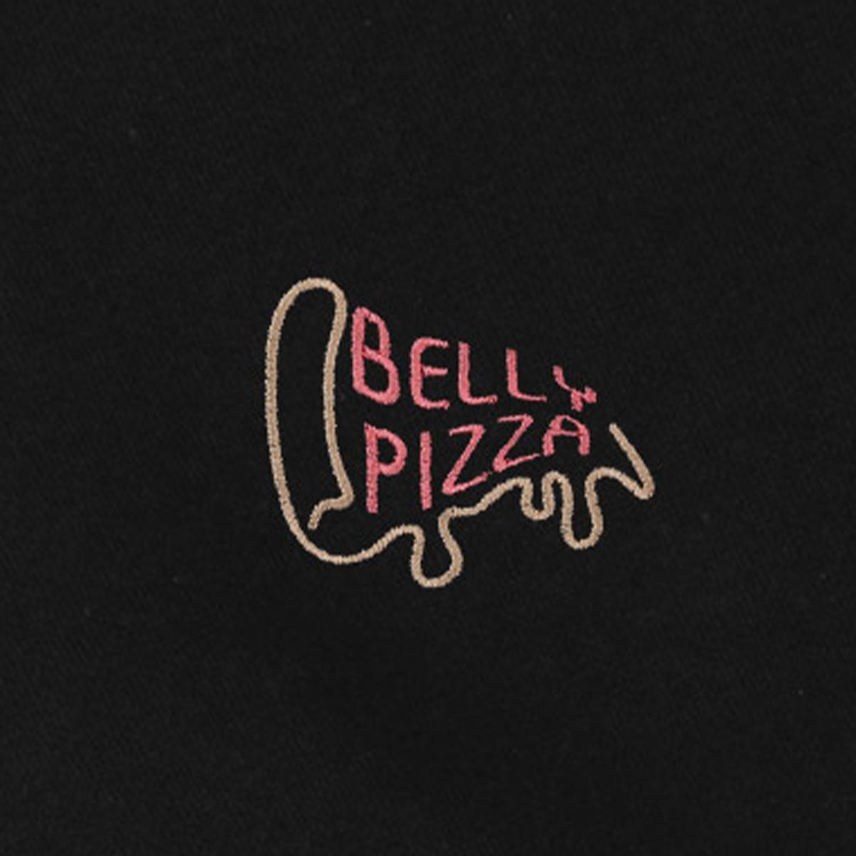《BELLY GOM聯名款》BELLY PIZZA內刷毛帽T（黑色）