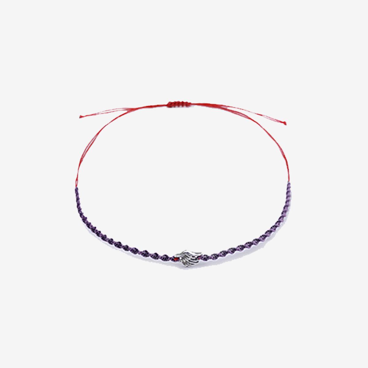 翅膀裝飾編織手環（紫色）