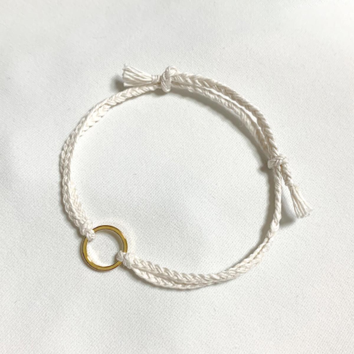 圓環造型棉質編織手環