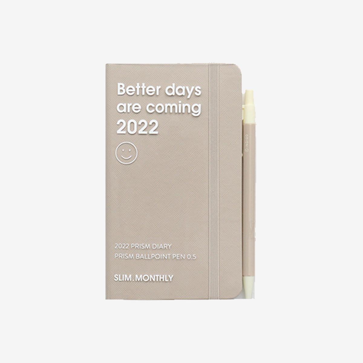 2022 Prism Slim Diary Ballpoint Pen Set - Monthly (Grey)