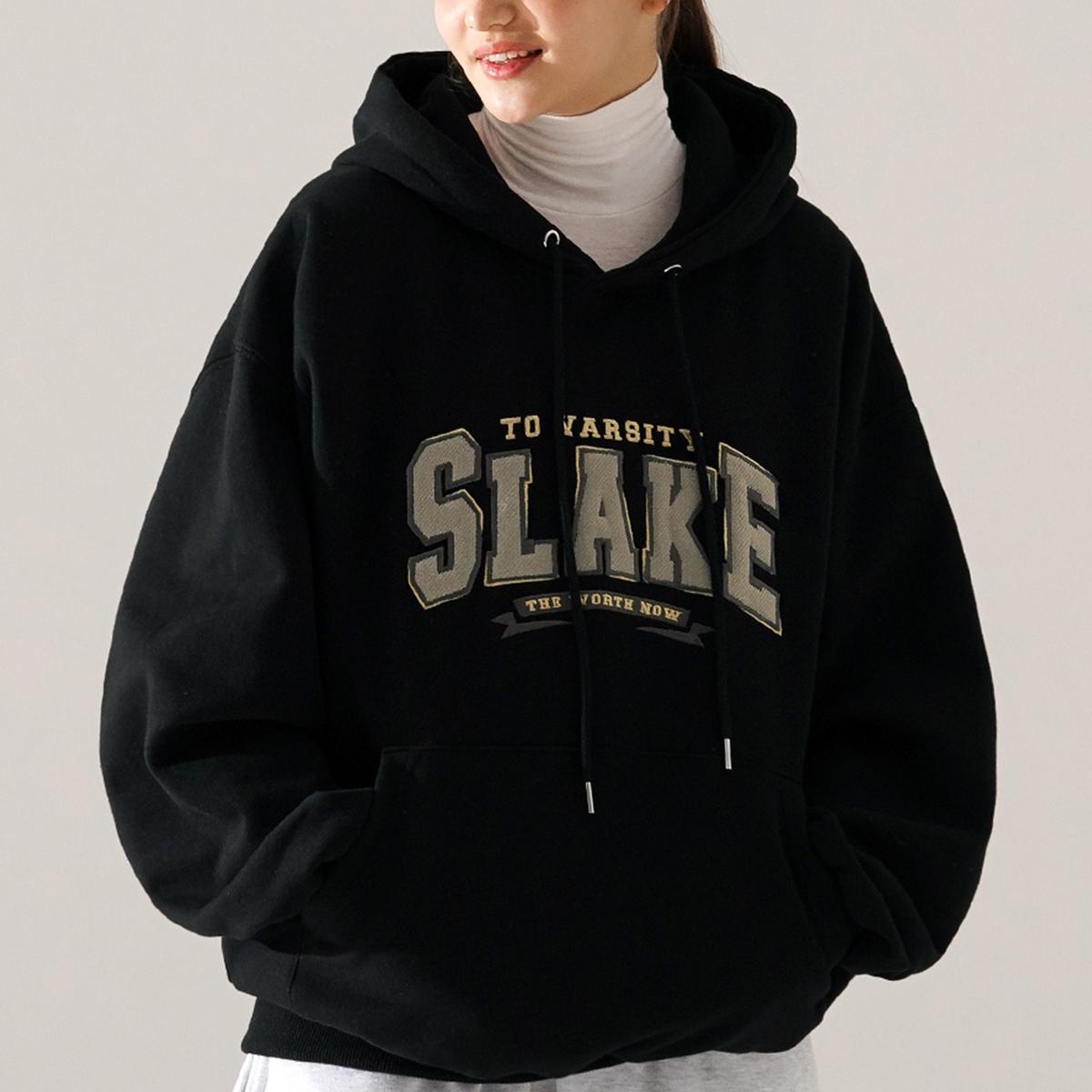 SLKAKE刺繡LOGO帽T（黑色）