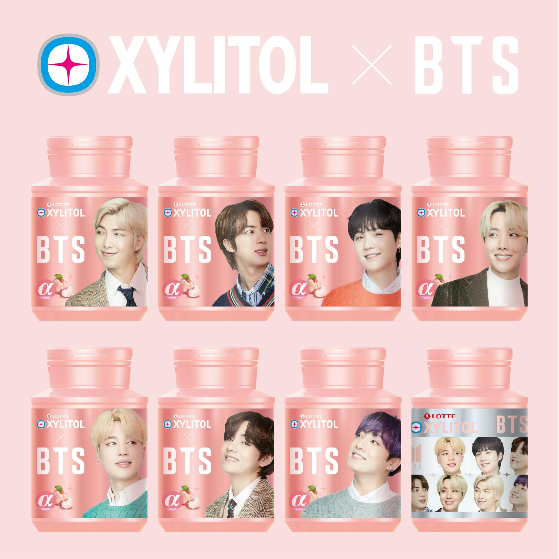 《BTS XYLITOL聯名》水蜜桃木糖醇口香糖（145g）