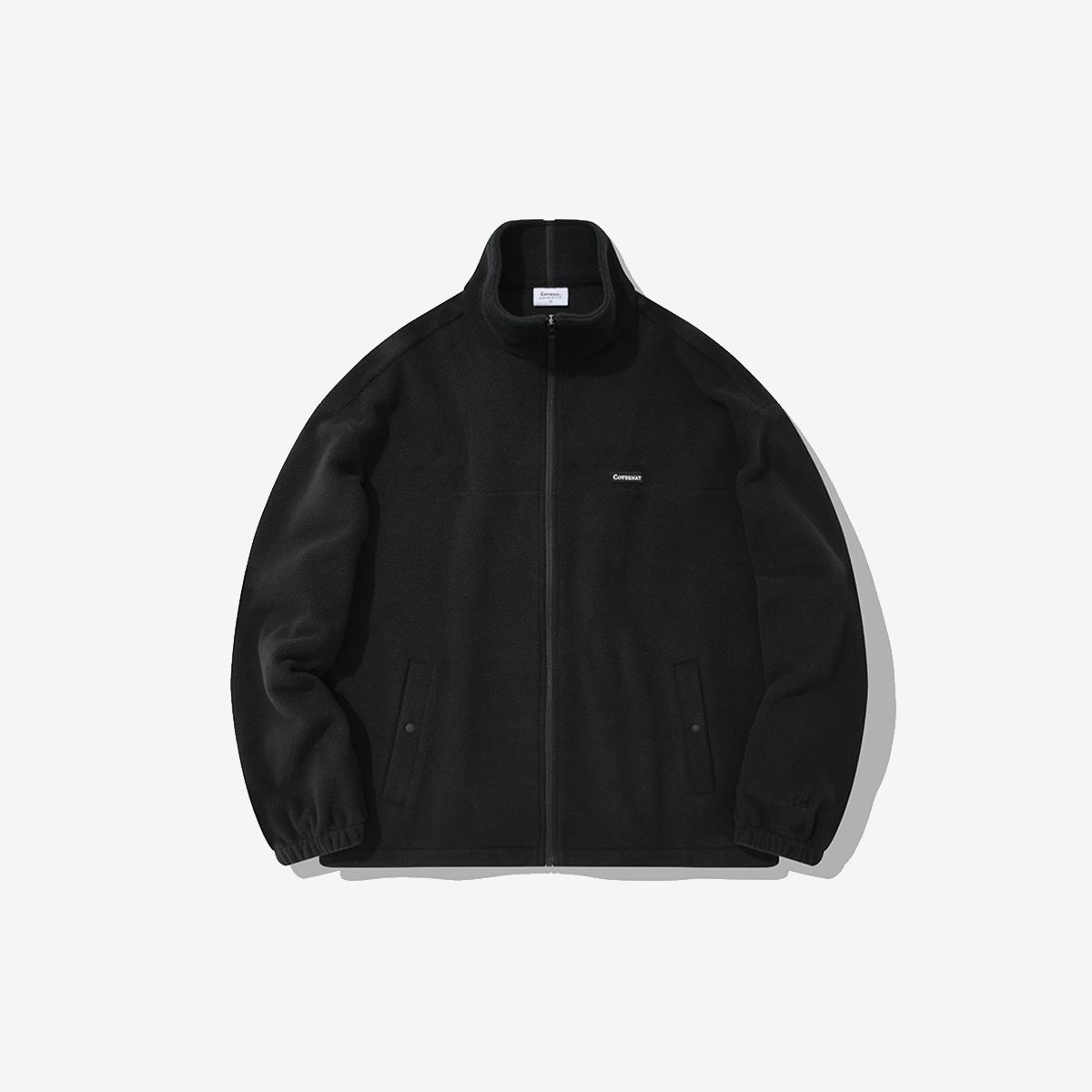 Fleece Zip Up Jacket (Black)