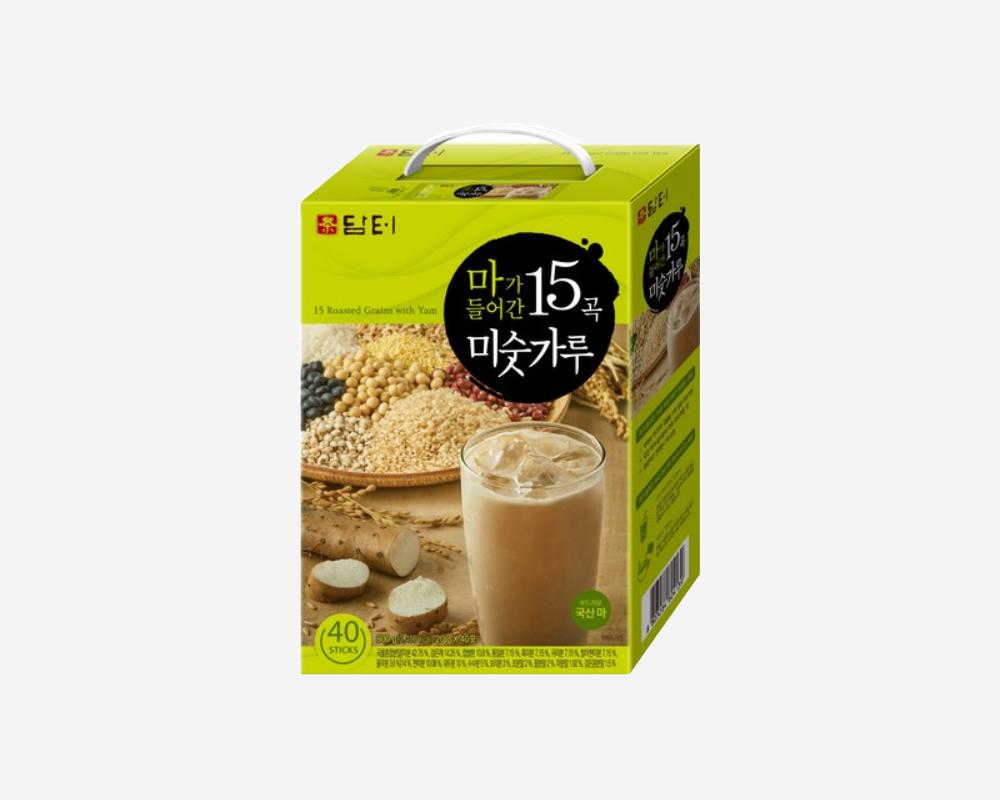 box pack of korean brand damtuh's 15 Roasted Grains Mixed Powder