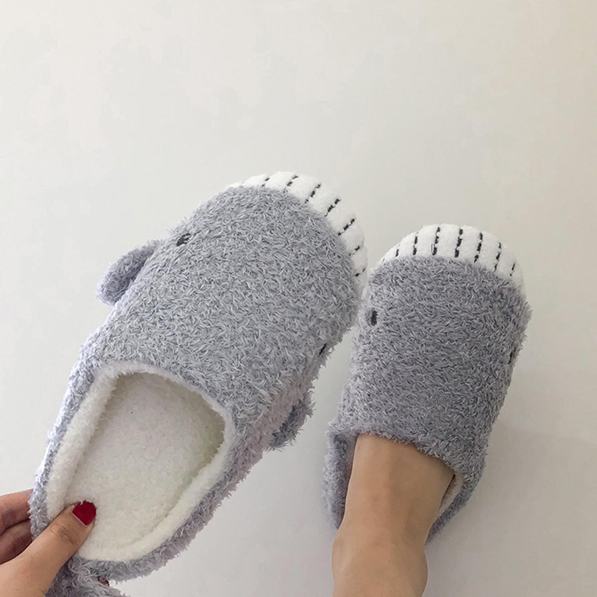 Whale-shaped Fur Slippers
