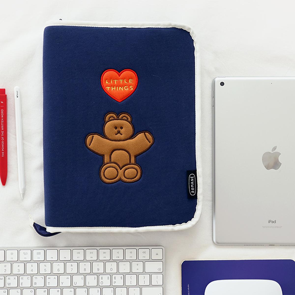 OPEN iPad收納包（棕色小熊）