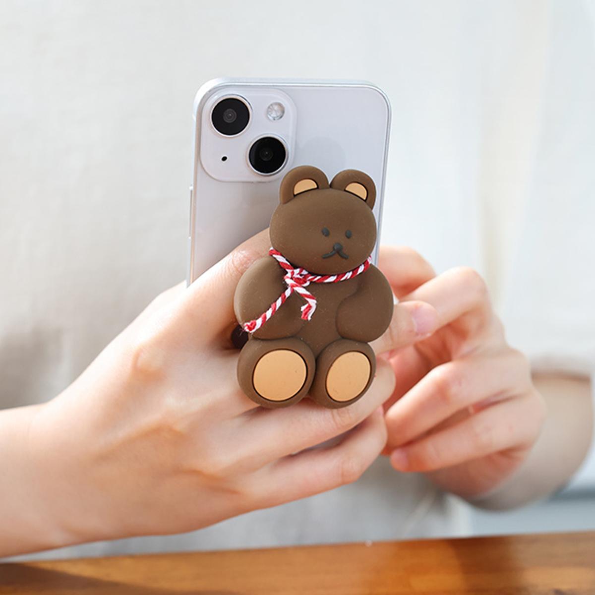 DONATDONAT Bear手機支架（布朗尼棕）
