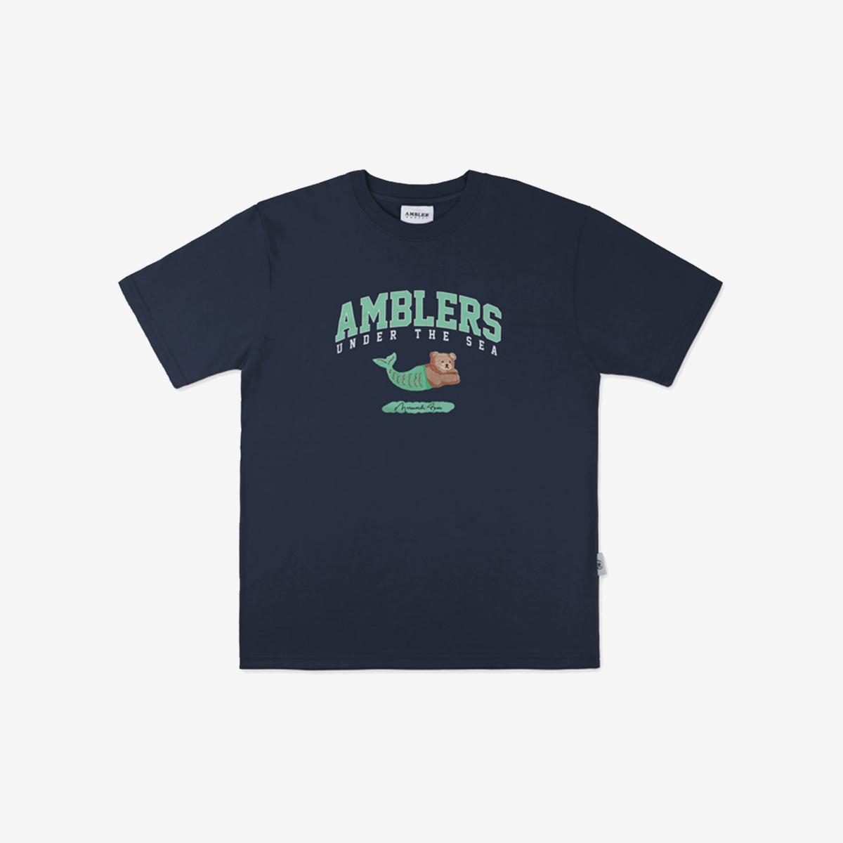 Mermaid Bear Over Fit T-Shirt (Navy)