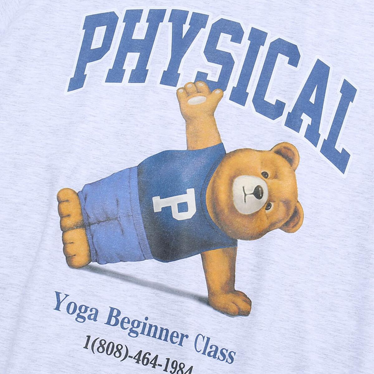 Yoga Beginner Class 瑜伽小熊短袖T恤（亮灰色）