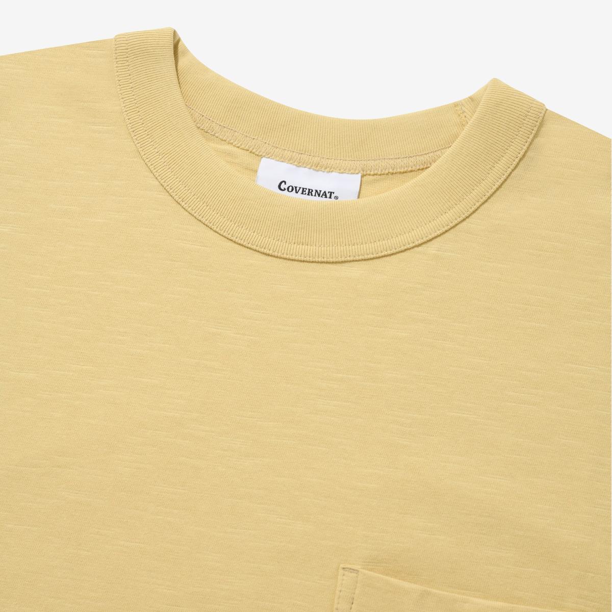 口袋刺繡C LOGO短袖T恤（黃色）