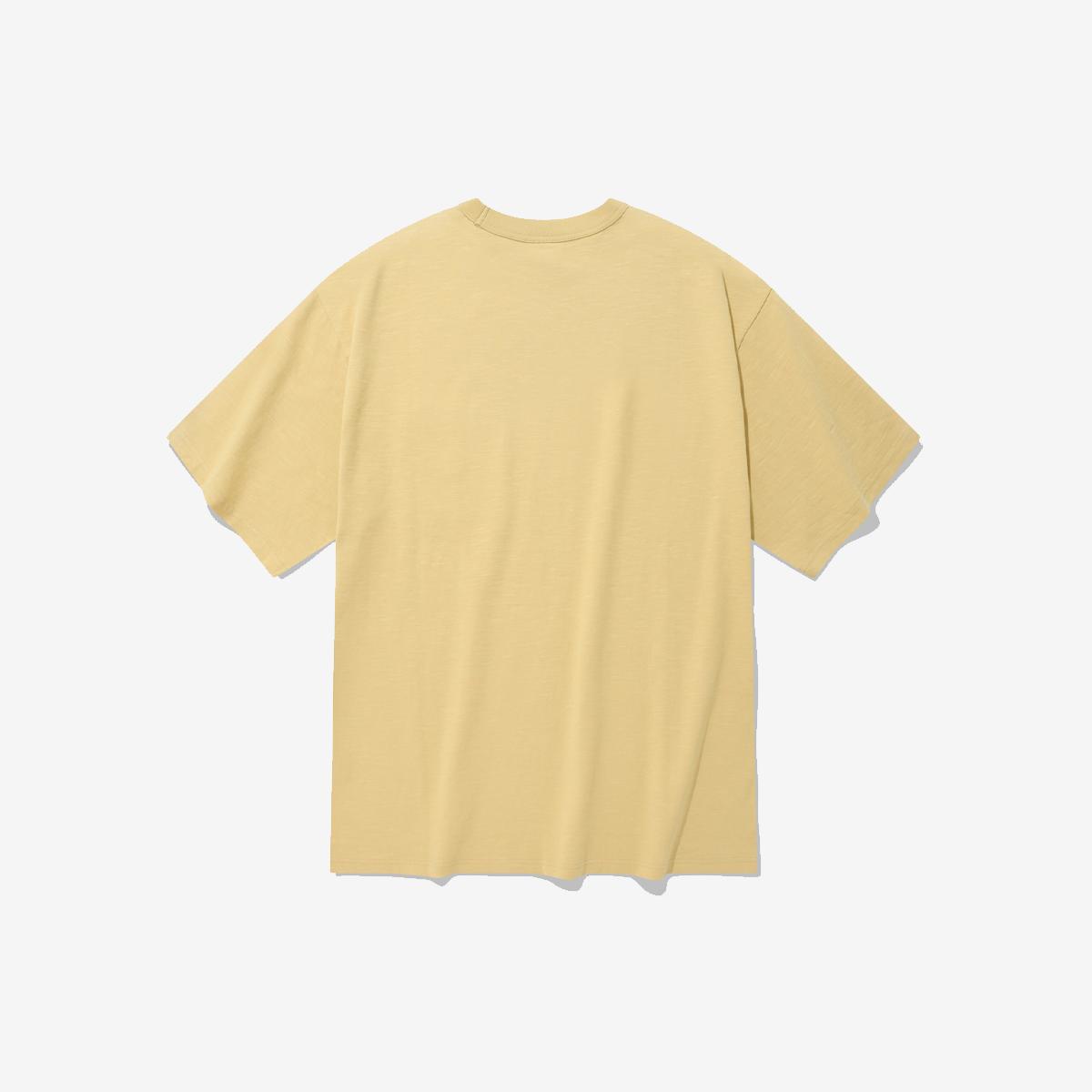 口袋刺繡C LOGO短袖T恤（黃色）