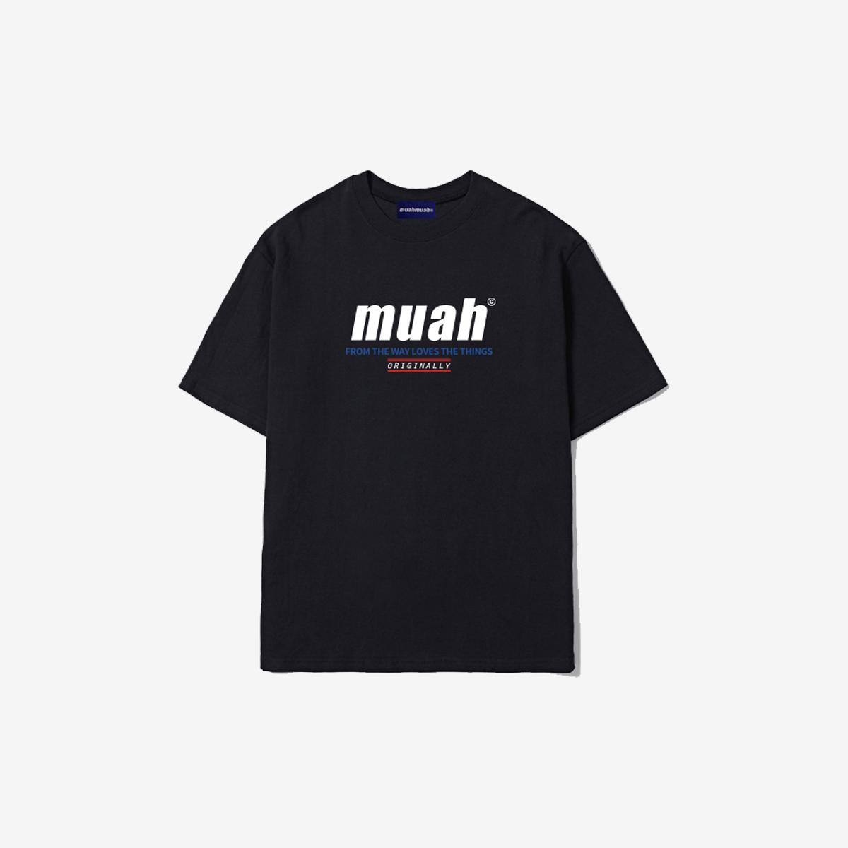 muah文字LOGO短袖T恤（黑色）