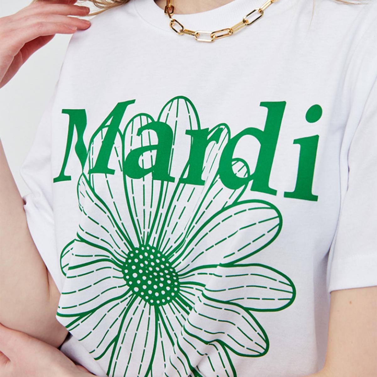 Flowermardi T-shirt (White Green)
