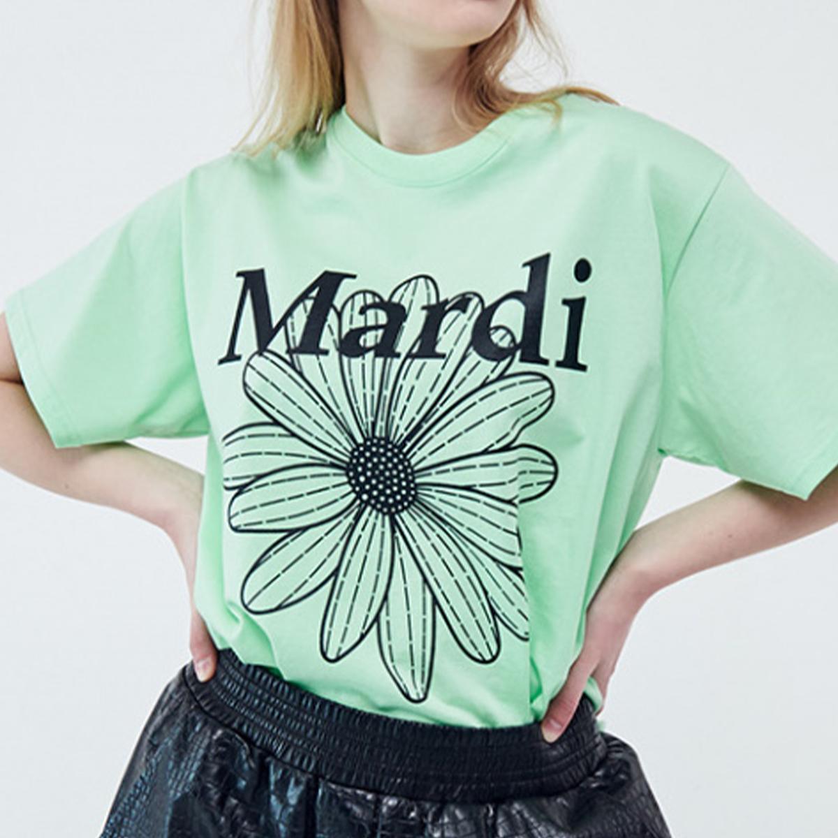 Flowermardi T-shirt (Mint Black)