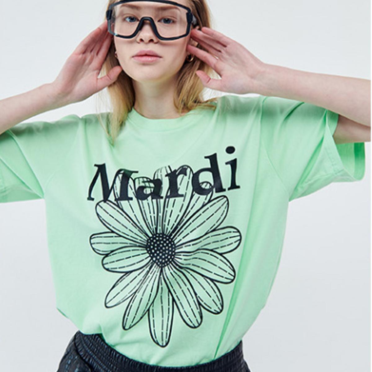 Flowermardi T-shirt (Mint Black)