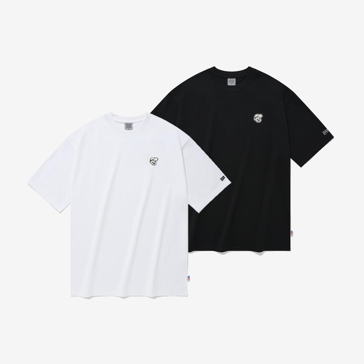 經典LOGO涼感棉短袖T恤兩件組（黑/白）