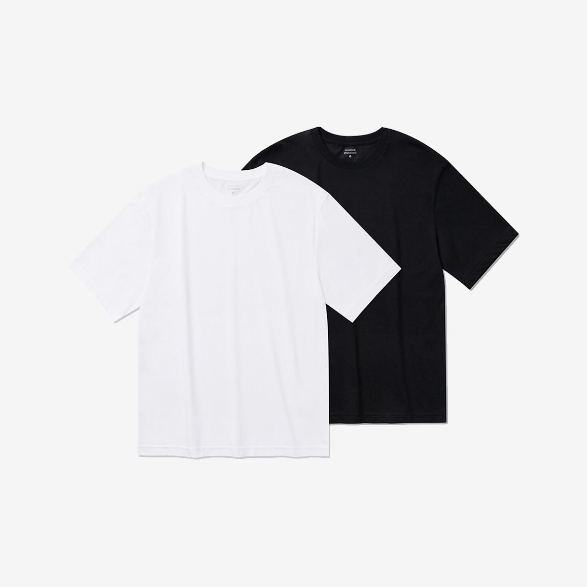 素面涼感短袖T恤兩件組（白色/黑色）