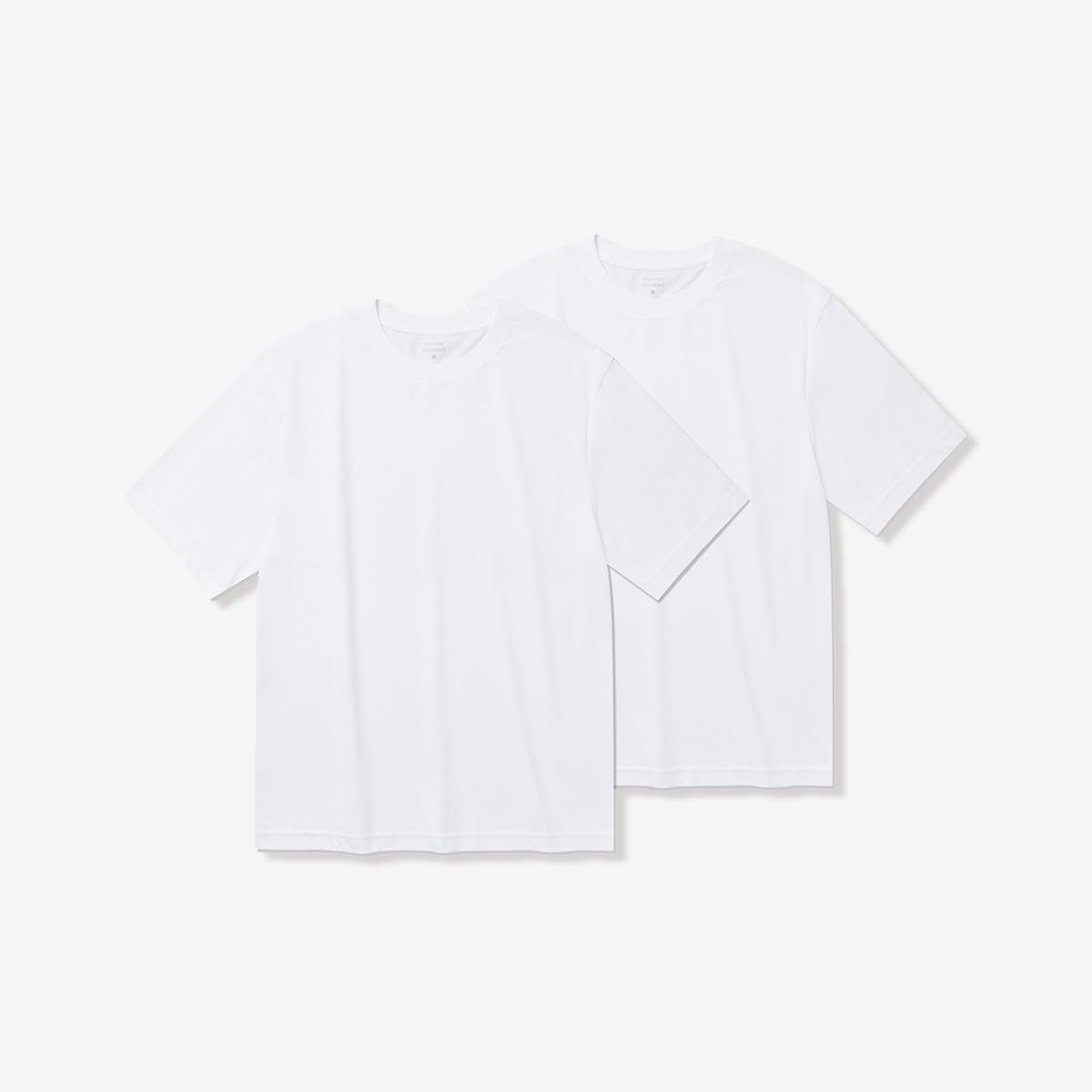 素面涼感短袖T恤兩件組（白色/白色）