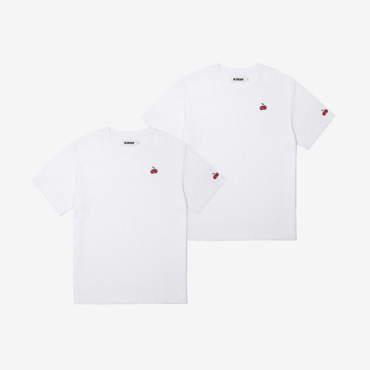 小櫻桃刺繡短袖T恤兩件組（白色）