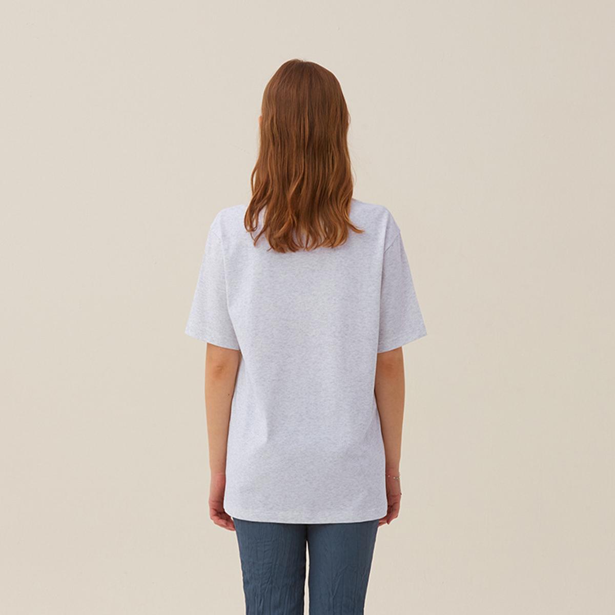 小櫻桃刺繡短袖T-Shirt兩件裝（冷灰色）