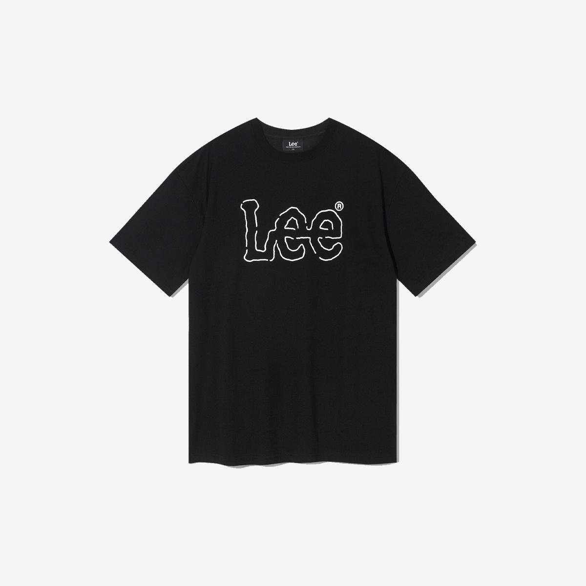鏤空LOGO短袖T恤（黑色）