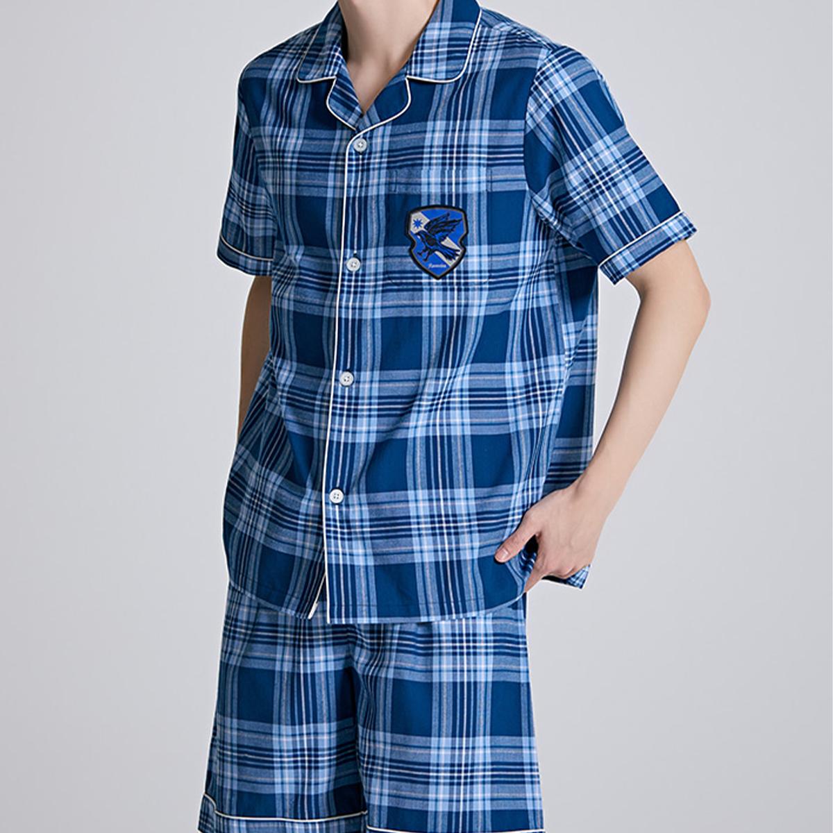 《哈利波特聯名款》霍格華茲宿舍短袖睡衣套裝（海軍藍）