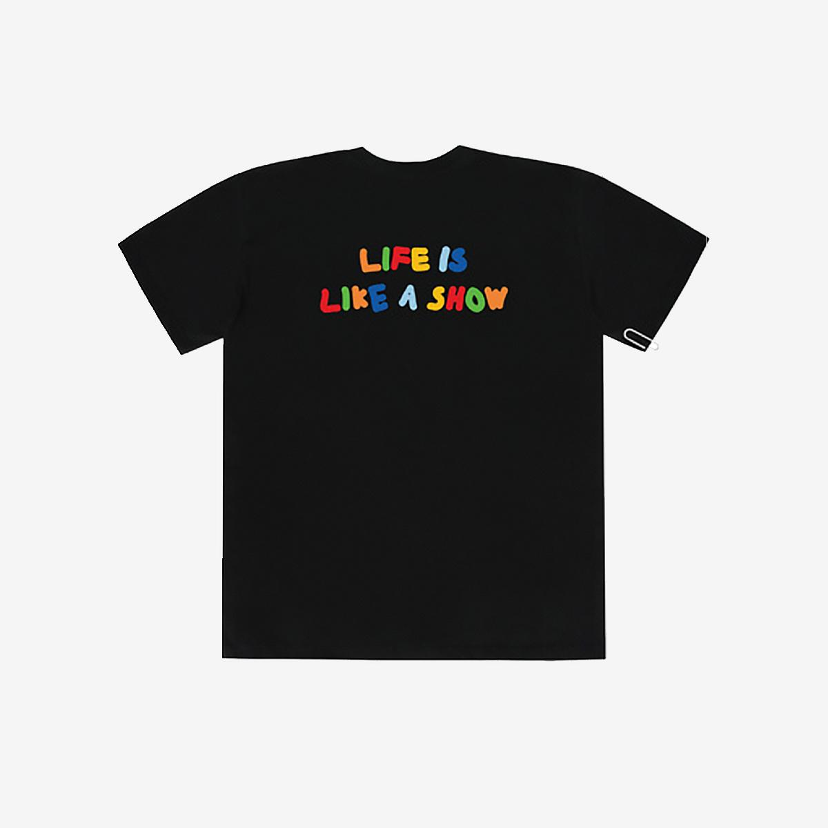LIFEロゴ ビッグプリンティングTシャツ（ブラック）