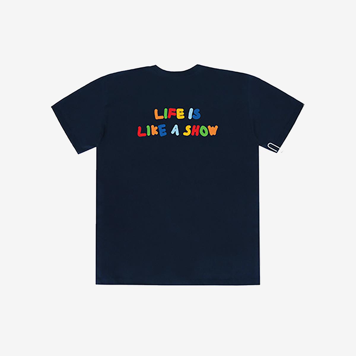 LIFEロゴ ビッグプリンティングTシャツ（ネイビー）