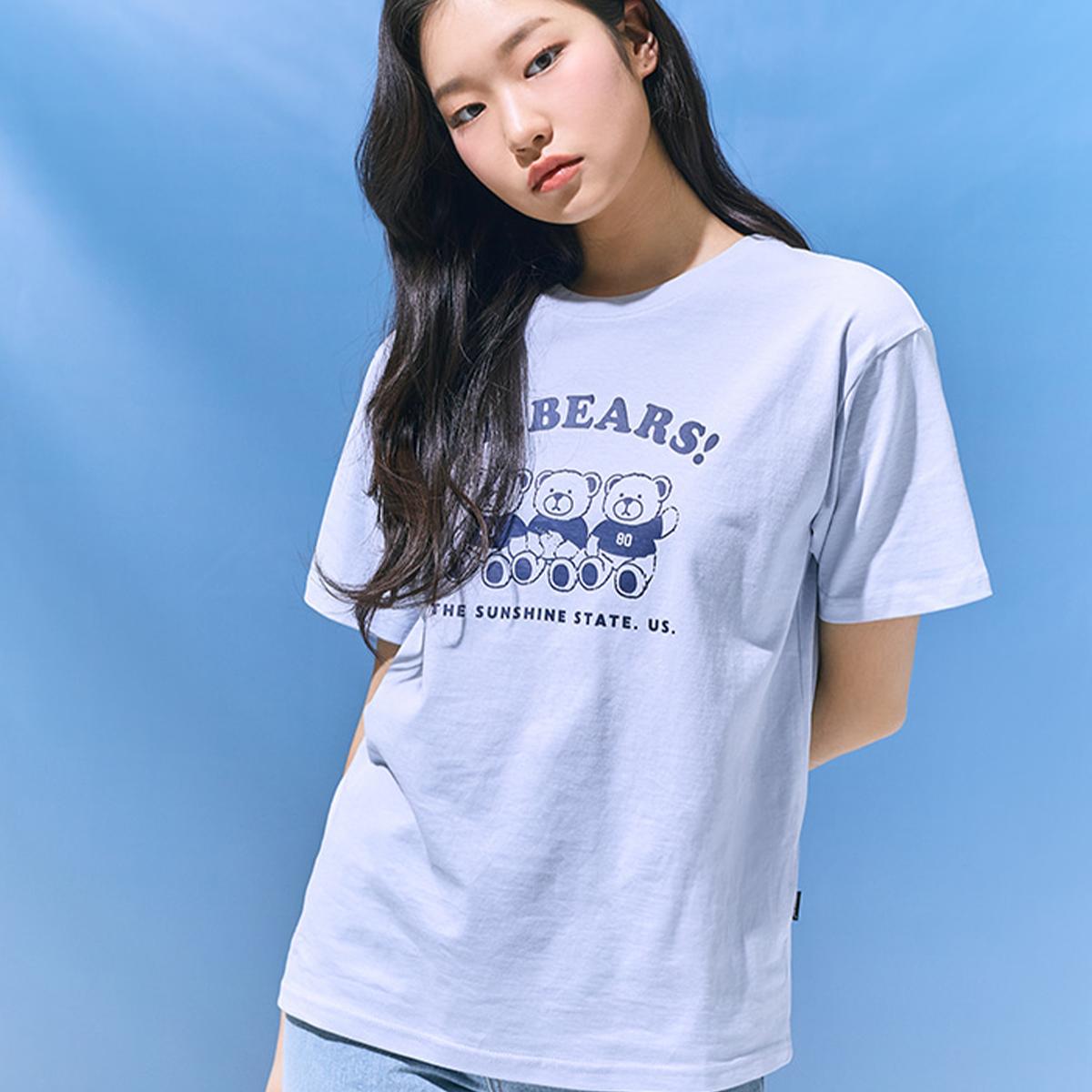Sweet Bear Friends短袖T恤（淺藍色）