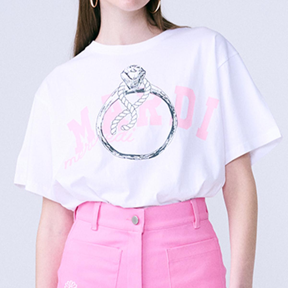 《金高銀同款》RING WITH ROCK短袖T恤（白色）
