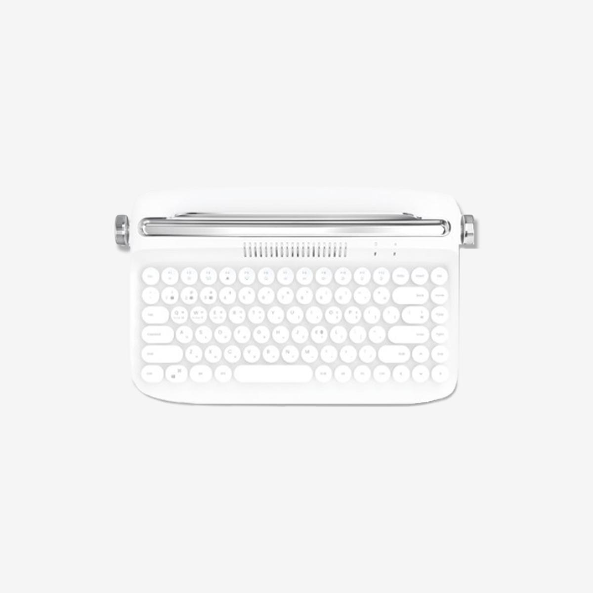 Retro Mini Bluetooth Multi-Pairing Wireless Keyboard (White)