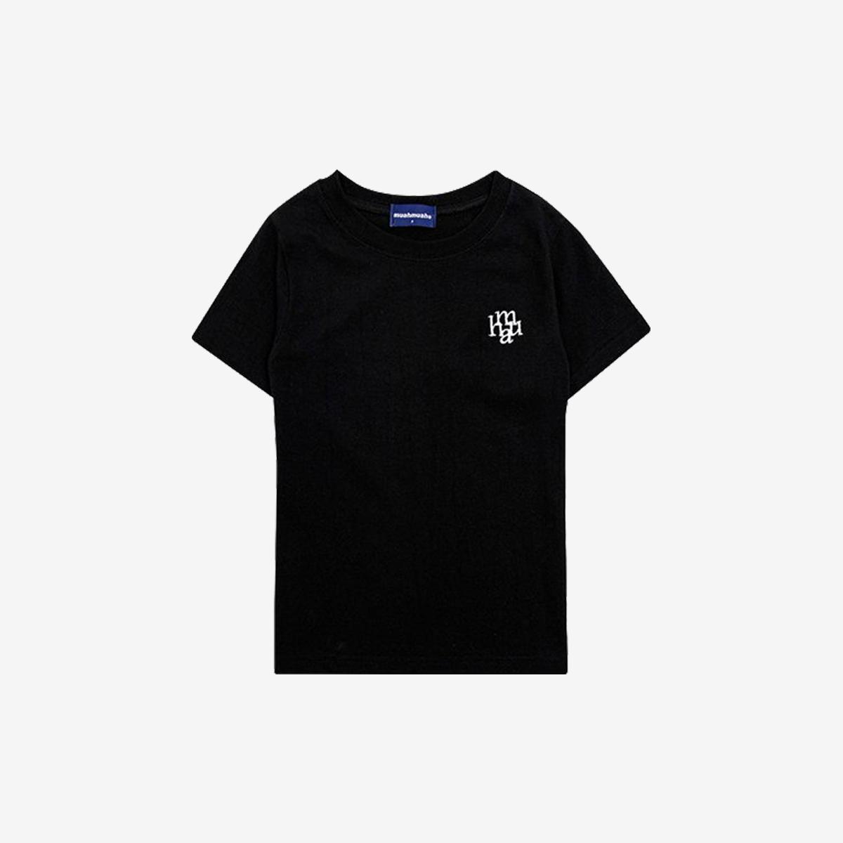 基本刺繡LOGO短袖T恤（黑色）