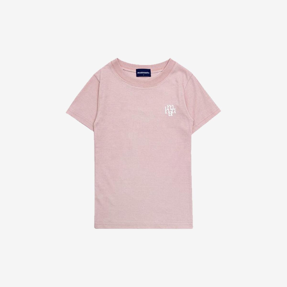 基本刺繡LOGO短袖T恤（粉紅色）