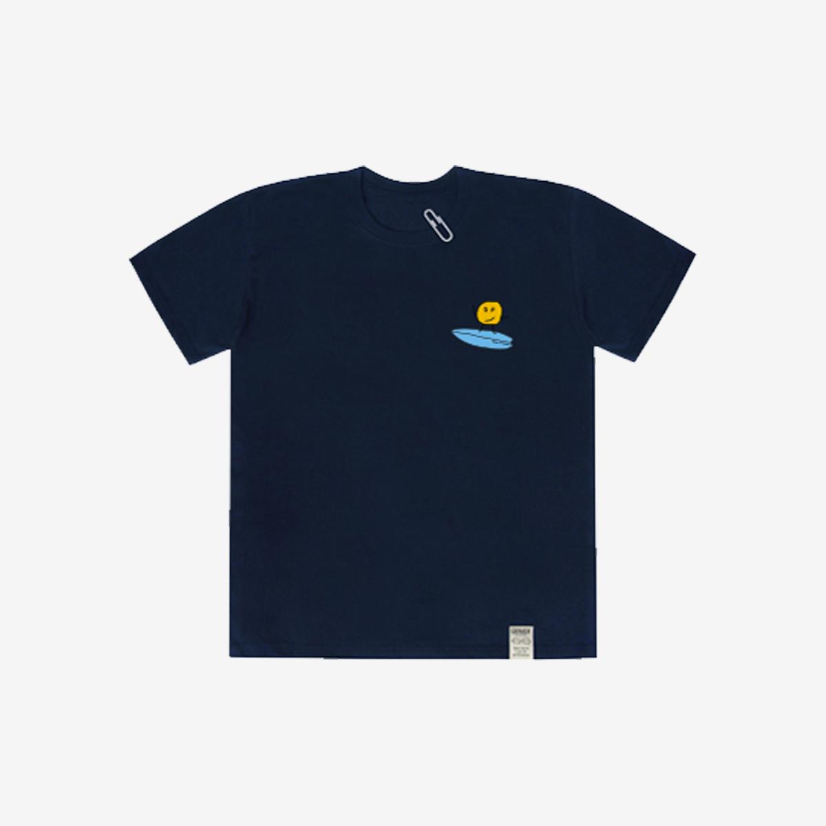 衝浪塗鴉迴紋針短袖T恤（海軍藍）