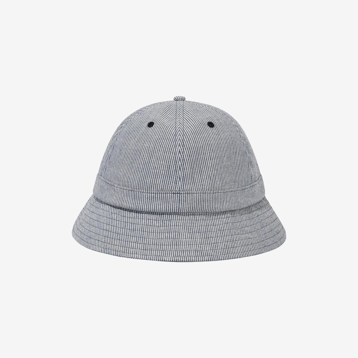 條紋刺繡LOGO漁夫帽（海軍藍）