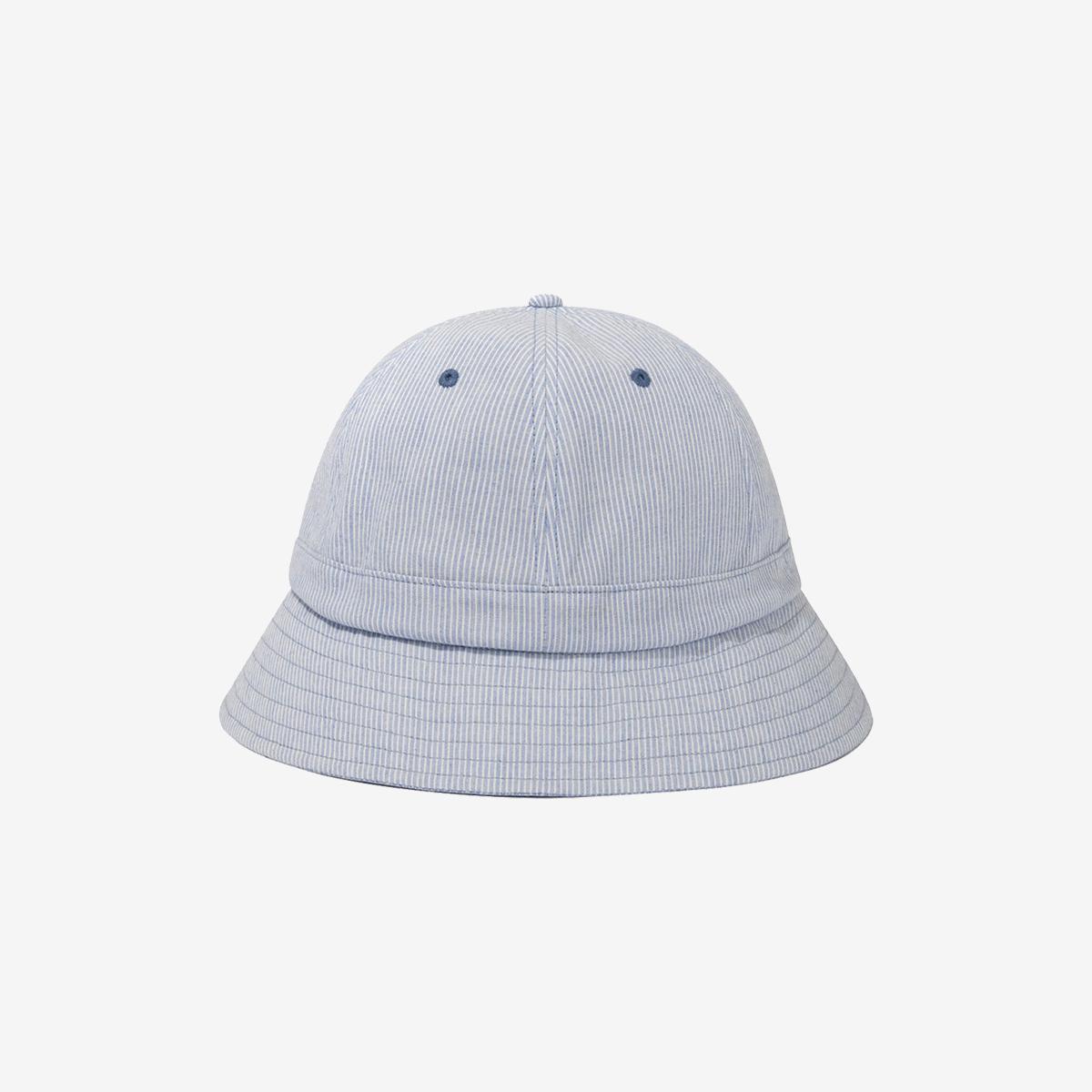 條紋刺繡LOGO漁夫帽（藍色）