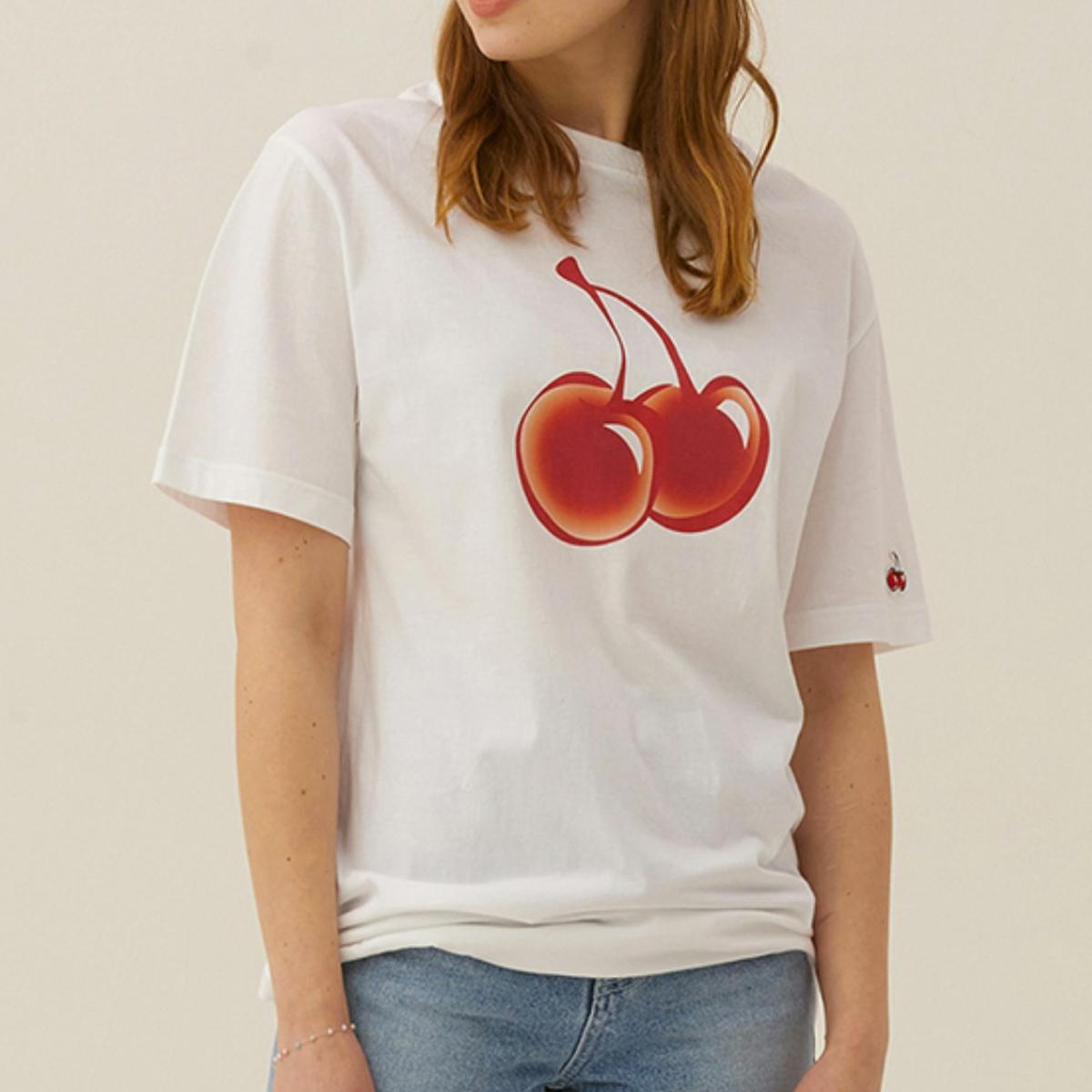 大櫻桃LOGO短袖T恤（白色）