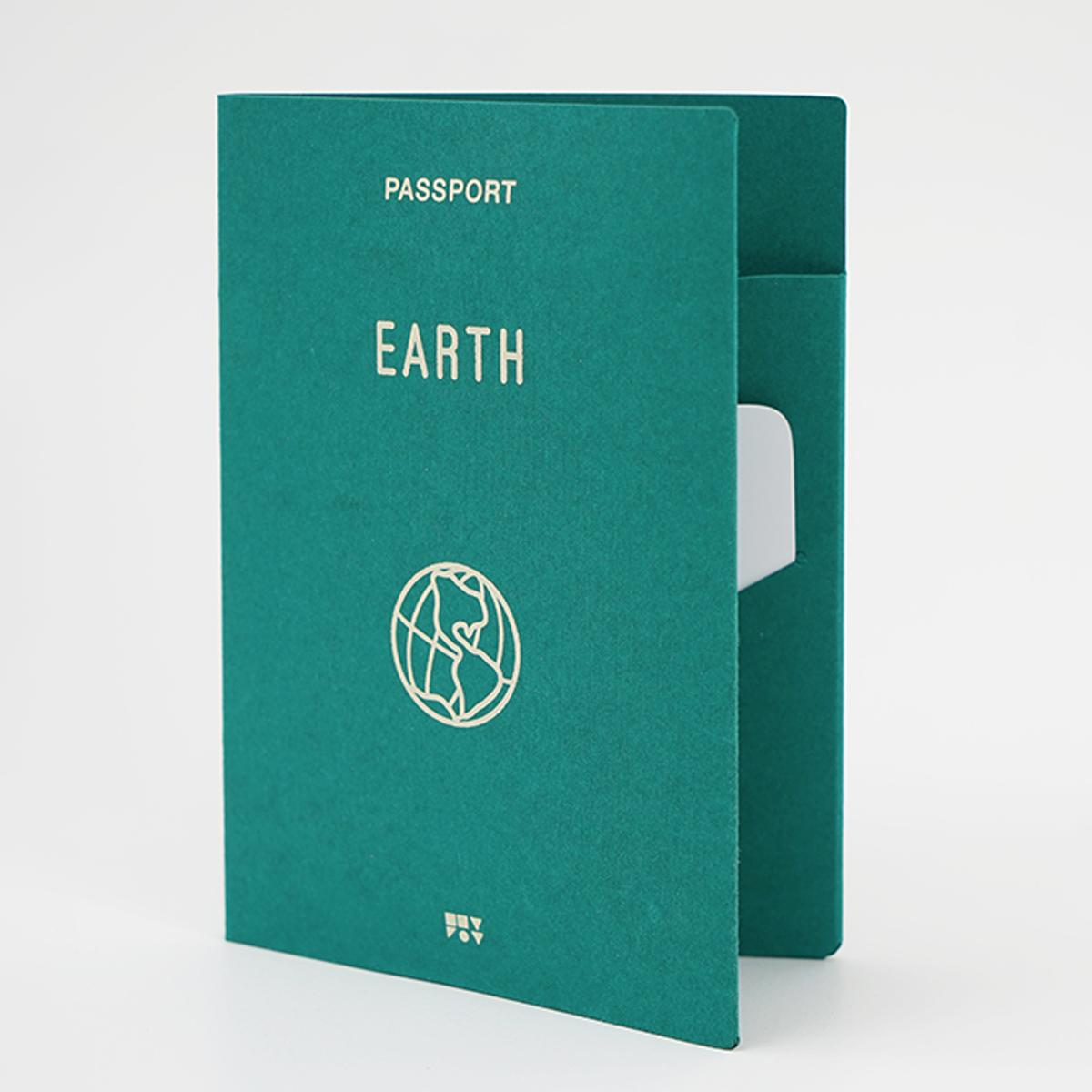 護照保護套（地球-綠）