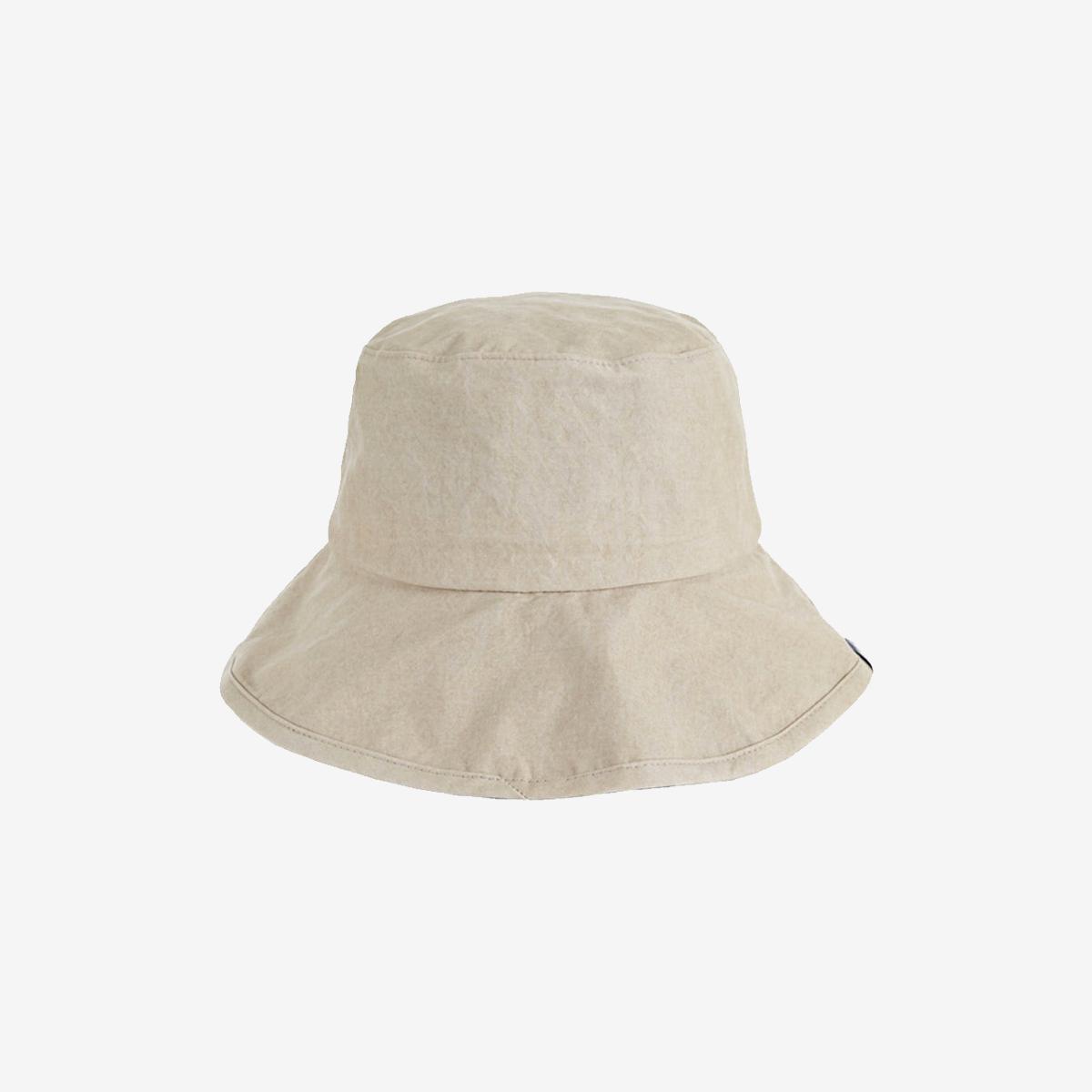 寬簷水洗漁夫帽（米色）