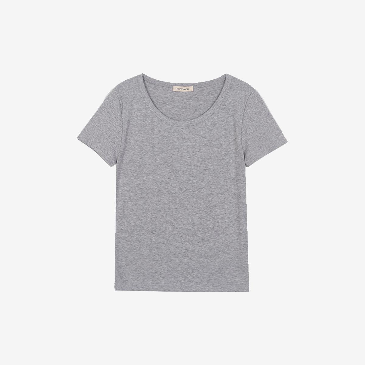 Soft顯瘦短袖T恤（灰色）