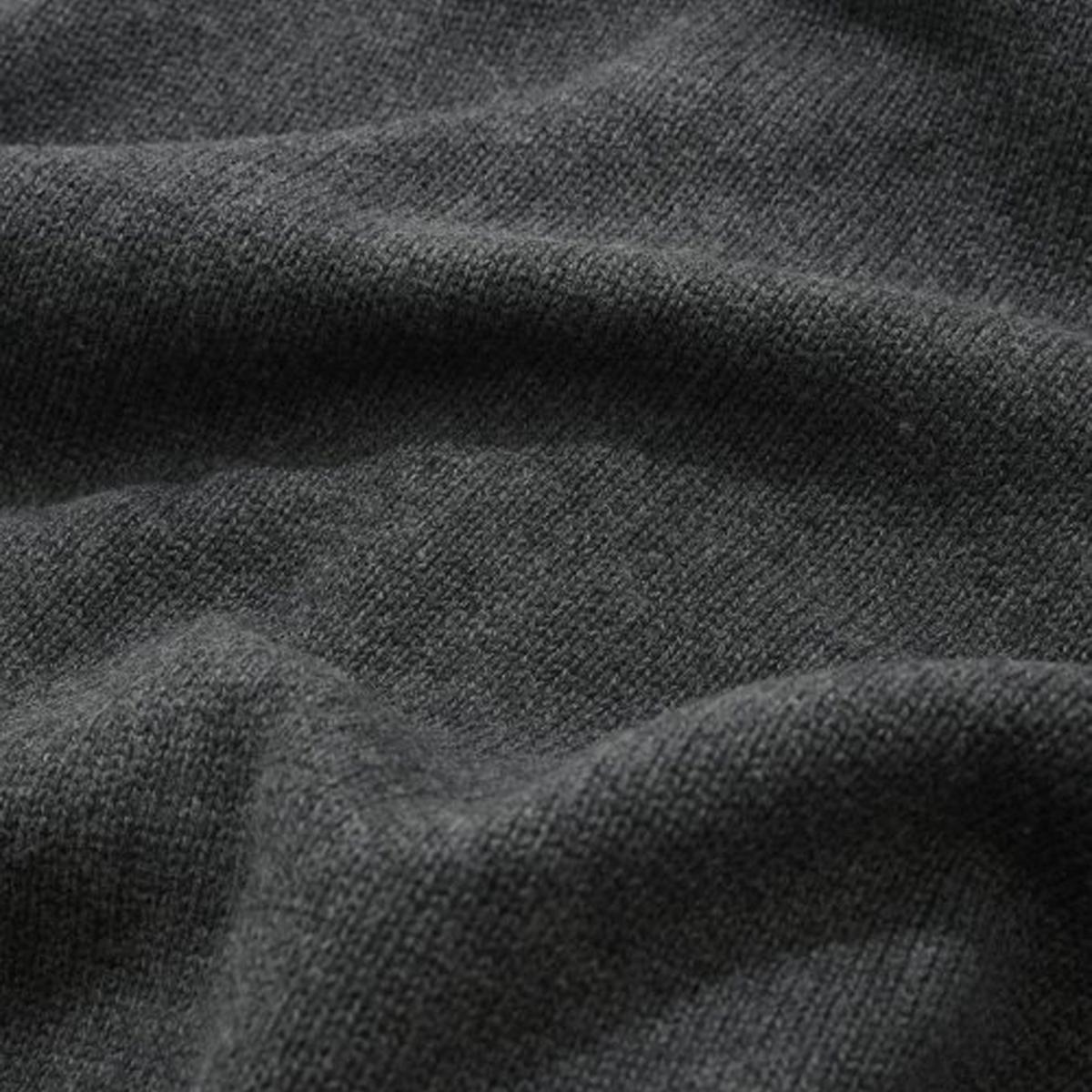 布標針織棉外套（黑炭色）