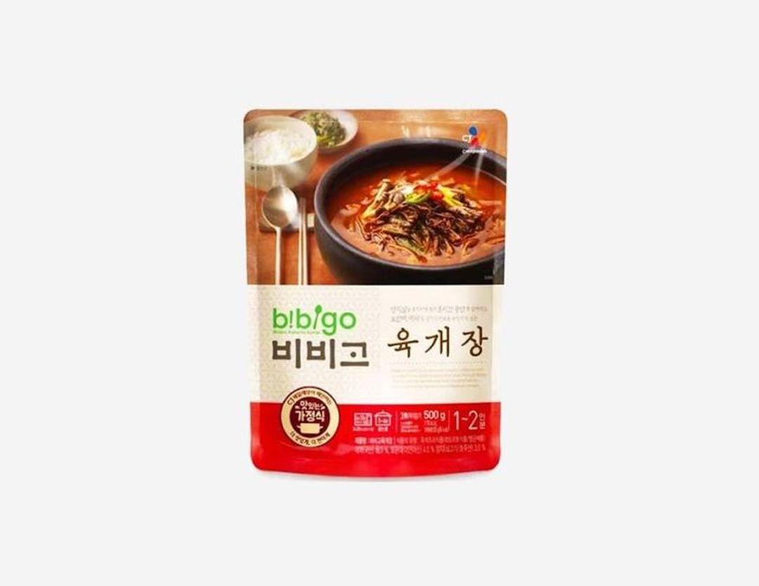 korean brand brand bibigo's spicy beef stew (yukgaejang) bag 
